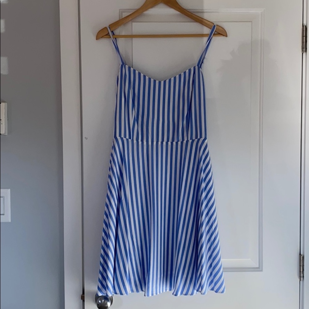 Blue and white stripes summer dress